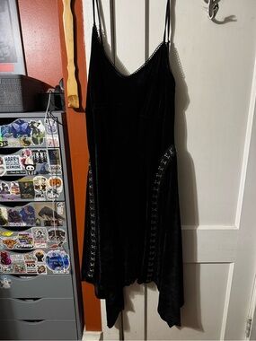 Black Velvet gothic Spaghetti Strap Dress